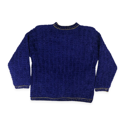 Vintage Purple Knit Cardigan 12 14 16