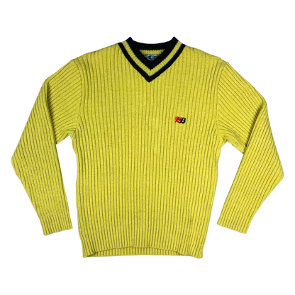 Vintage Yellow Ribbed Knit Jumper M