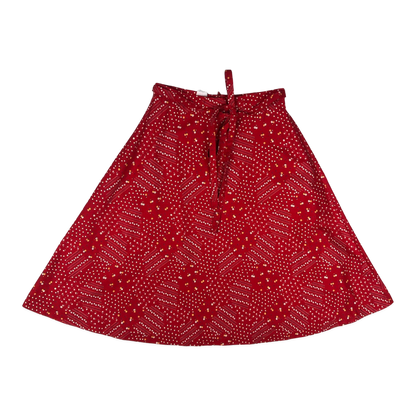 Vintage 70s Red Floral Print Skirt 8