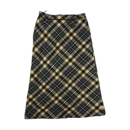 Vintage Grey and Brown Plaid Wool Skirt 4