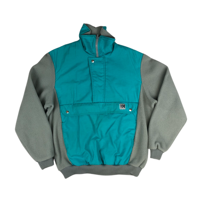 Vintage Helly Hansen Teal and Grey Raincoat L XL