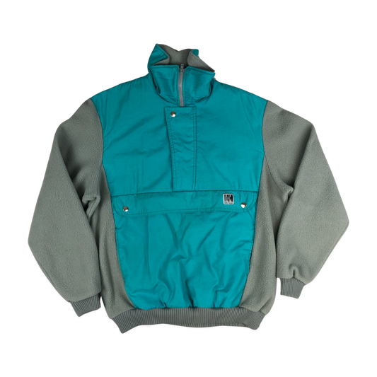 Vintage Helly Hansen Teal and Grey Raincoat L XL