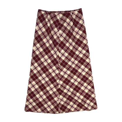 Vintage Red and White Plaid Pencil Skirt 8