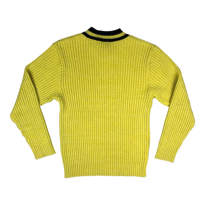 Vintage Yellow Ribbed Knit Jumper M
