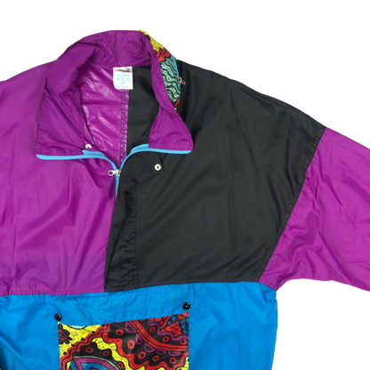 Vintage Crazy Pattern Multicolour Windbreaker XXL