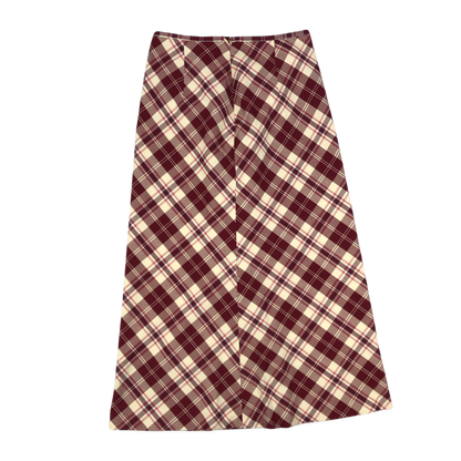 Vintage Red and White Plaid Pencil Skirt 8