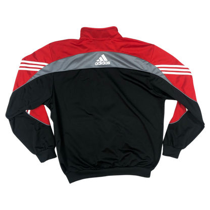 Vintage 00s Adidas Red and Black Zip-up Track Jacket XXL