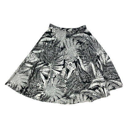 Vintage Black and White Botanical Print A-line Skirt 10