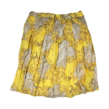 Vintage Yellow Paisley Pleated Skirt 14