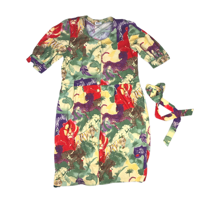 Vintage Safari Print Dress with Belt 14