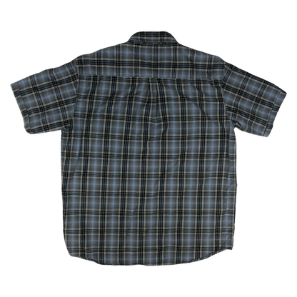 Vintage Wrangler Blue and Grey Short Sleeved Plaid Shirt XXL
