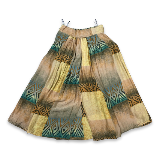 Vintage 70S 80S Abstract Print Midi Skirt 12