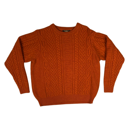 Vintage Orange Cable Knit Jumper L
