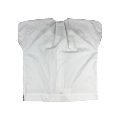 Vintage 80s 90s White Boxy Embroidered Blouse 14