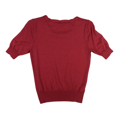 Vintage Red Laura Ashley Embroidered Short Sleeve Jumper 8