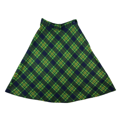 Vintage 70s Green Plaid Skirt 8