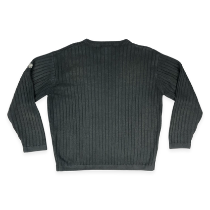 Vintage Y2K Umbro Grey Ribbed Knit Jumper L