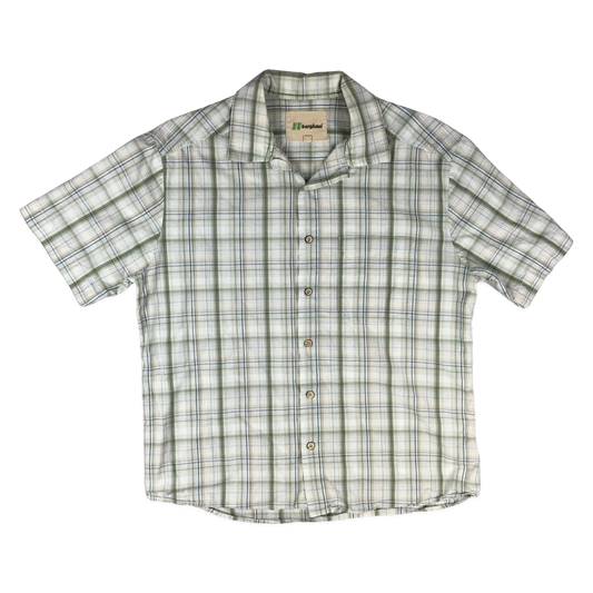 Berghaus White & Green Checked Shirt L
