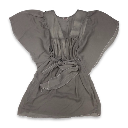 Vintage 90s Grey Sheer Kaftan Style Dress 10