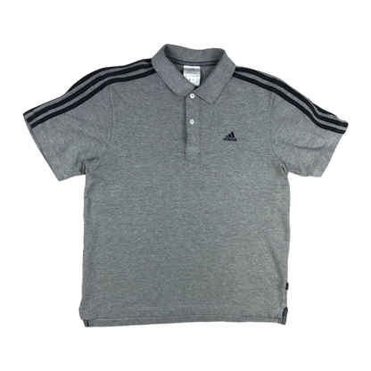 Preloved 00s Adidas Grey Polo Shirt M