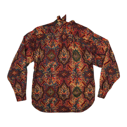Vintage 80s 90s Paisley Print Multicolour Blouse 16