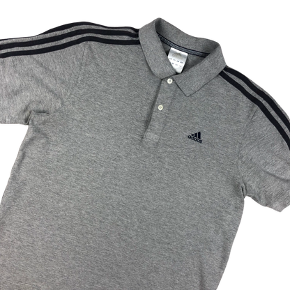 Preloved 00s Adidas Grey Polo Shirt M