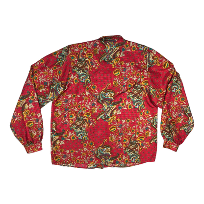 Vintage Red Paisley Print Blouse 16 18