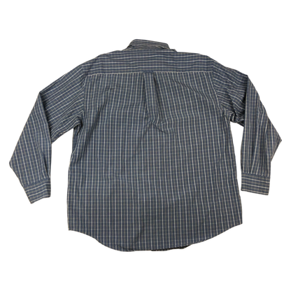 Vintage Nautica Blue and White Plaid Shirt XL