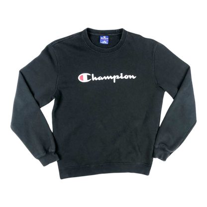 Vintage Champion Black Spell Out Sweatshirt L
