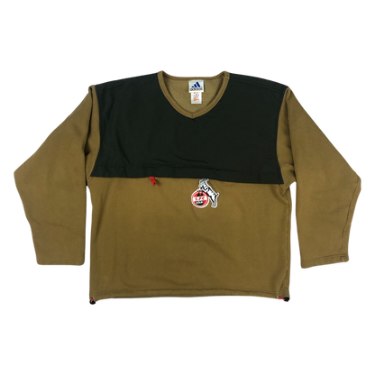 Vintage 90s Adidas Brown and Green Two Tone Sweatshirt XL