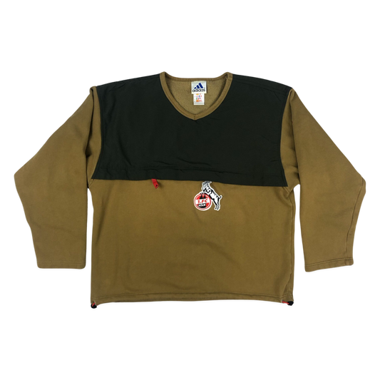 Vintage 90s Adidas Brown and Green Two Tone Sweatshirt XL