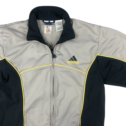 Vintage 90s Adidas Beige and Grey Zip-up Track Jacket M