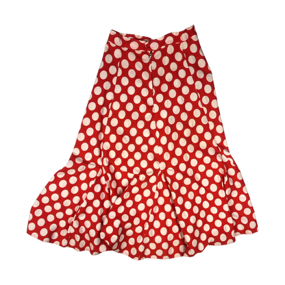 Vintage 60s 70s Polka Dot Print Skirt 8
