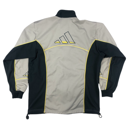 Vintage 90s Adidas Beige and Grey Zip-up Track Jacket M