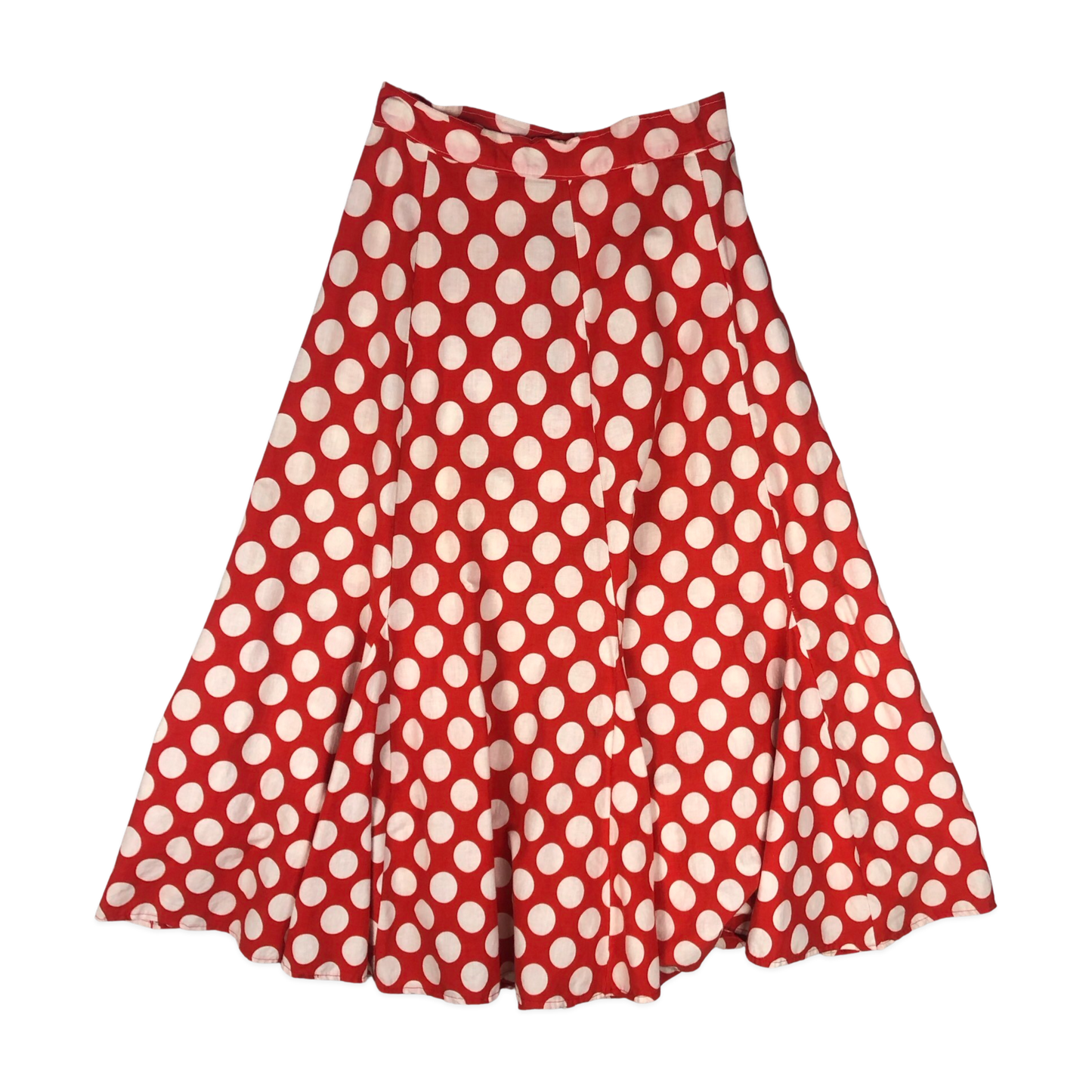 Vintage 60s 70s Polka Dot Print Skirt 8