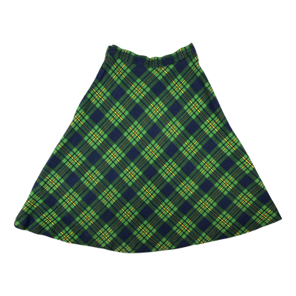 Vintage 70s Green Plaid Skirt 8