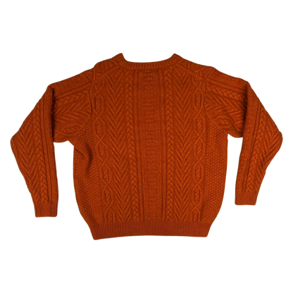 Vintage Orange Cable Knit Jumper L