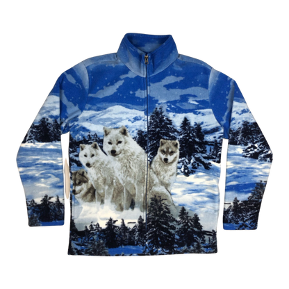 Vintage Atlas Zip-up Wolf Fleece Jacket 10 12 14 16