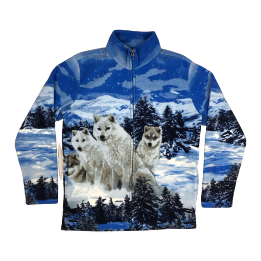 Vintage Atlas Zip-up Wolf Fleece Jacket 10 12 14 16