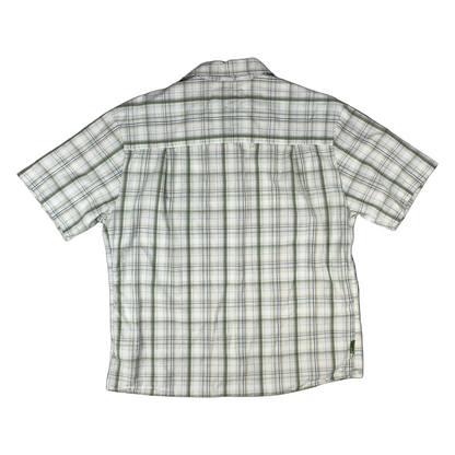 Berghaus White Green Blue Brown Checked Plaid Casual Short Sleeve Shirt Large