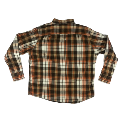 Vintage Orange and Brown Timberland Heavy Plaid Flannel Shirt XXL