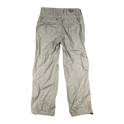 Vintage Y2K Beige Flared Cargo Trousers 12