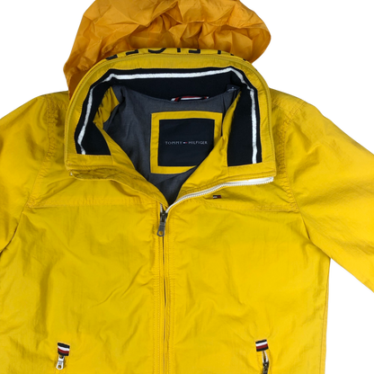 Vintage Tommy Hilfiger Yellow Zip-up Raincoat M