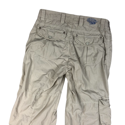 Vintage Y2K Beige Flared Cargo Trousers 12