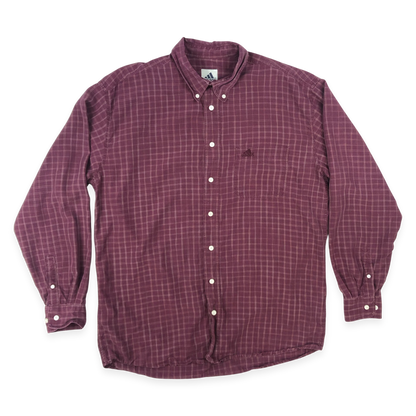 Vintage 90s Adidas Burgundy Checked Shirt XL