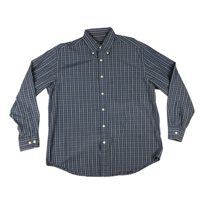 Vintage Nautica Blue and White Plaid Shirt XL