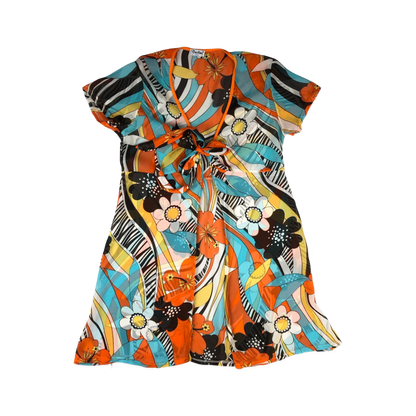 Vintage Floral Print Sheer Dress 10