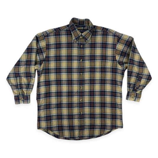 Vintage Nautica Plaid Flannel Shirt L