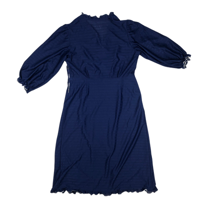 Vintage 80s Wrap Navy Dress 12
