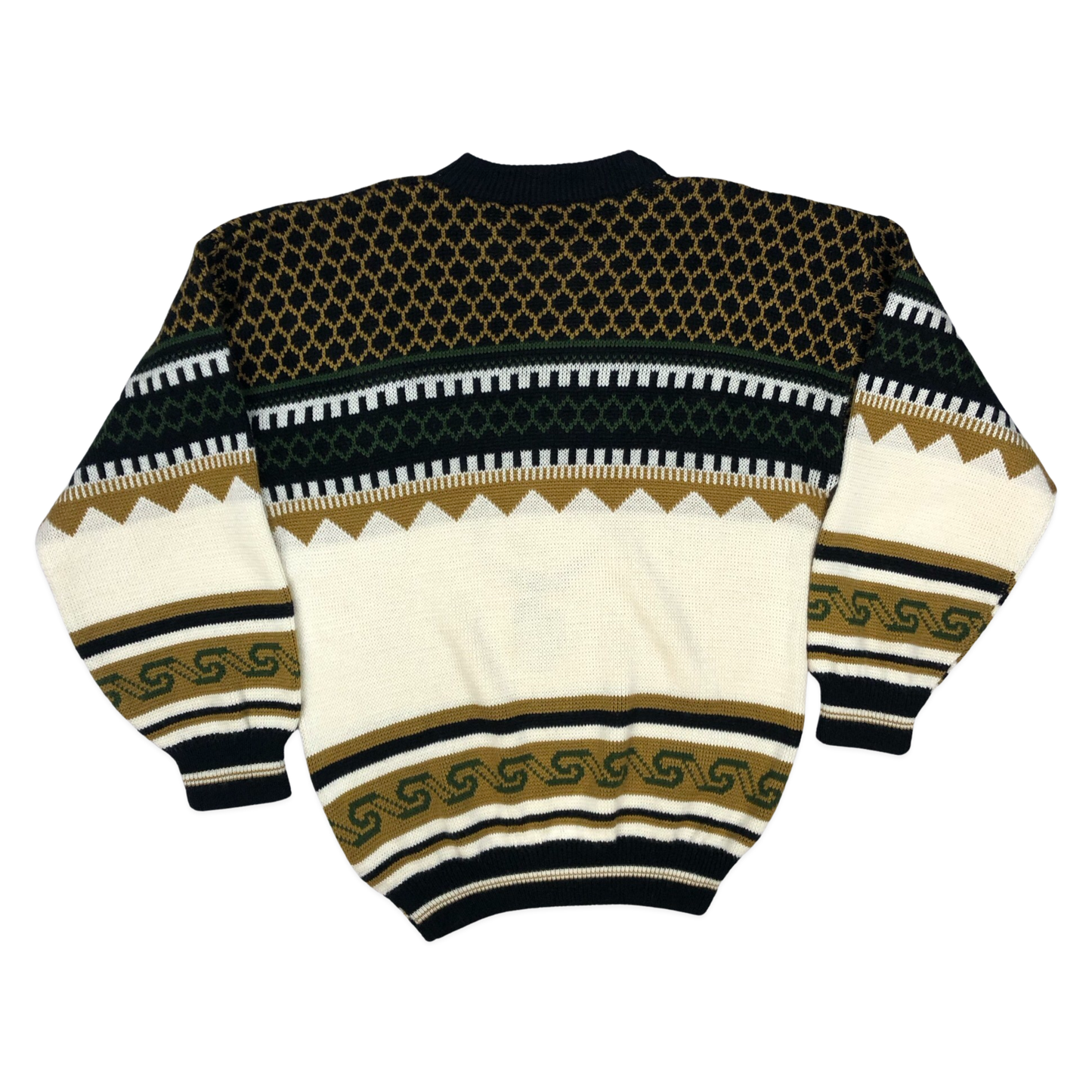 Vintage 80s Abstract Patterned Knit Jumper L
